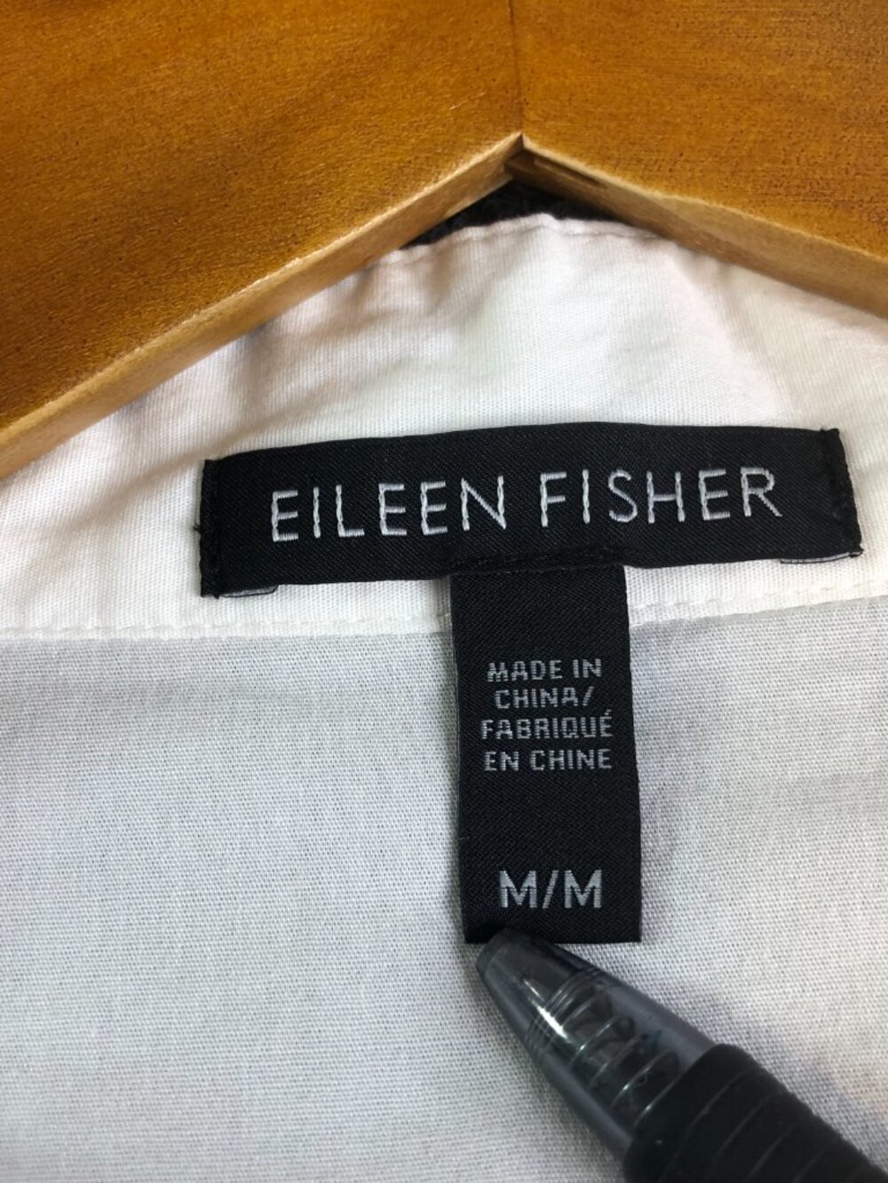 Eileen Fisher Tunic Shirt Womens Medium White Organic Cotton Band Collar Button - Picture 5 of 16